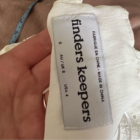 Finders keepers white eyelet lace open back mini dress women’s small - Picture 13 of 13